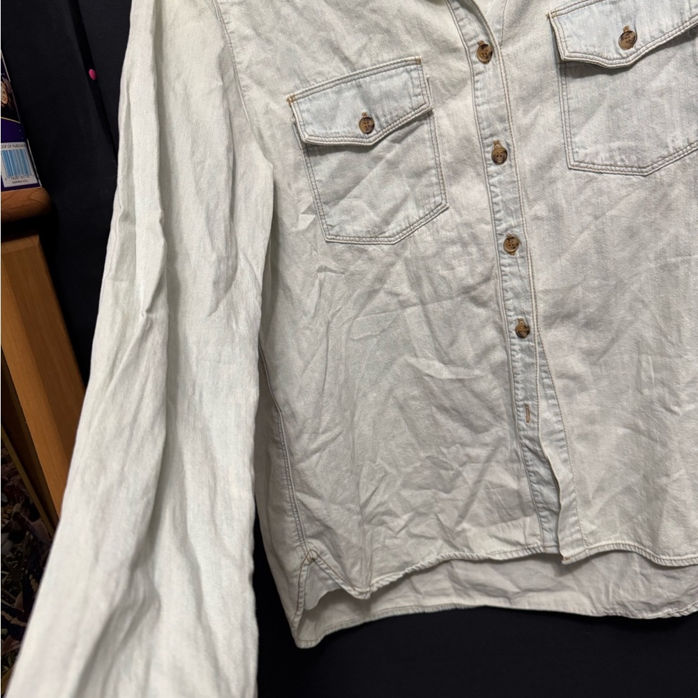 J. Brand Light Wash Denim Button-Up Shirt - Picture 4 of 5